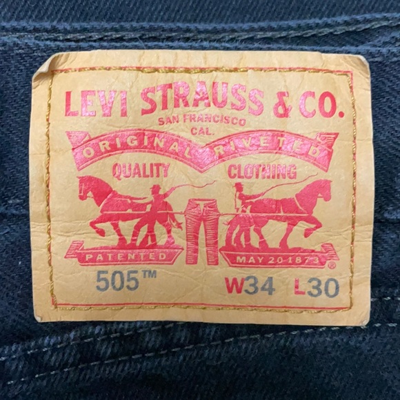 Levi Strauss & Co 505 Men’s size W34 L30 black jeans - Picture 3 of 6